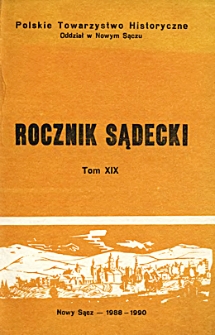 Rocznik Sądecki. 1988-1990 r., T. 19