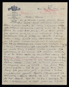 List Jana Szayera [brat Ady Sari towarzyszący jej w podróżach artystycznych] z 1925-10-10