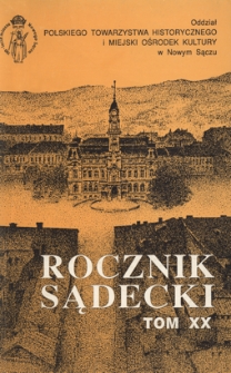 Rocznik Sądecki. 1992 r., T. 20