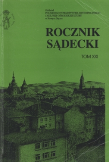 Rocznik Sądecki. 1993 r., T. 21