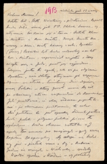 List Edwarda Szayera [ojciec Ady Sari towarzyszący jej w podróżach artystycznych] z 1913-03