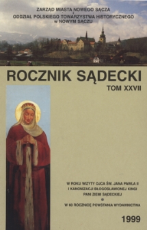 Rocznik Sądecki. 1999 r., T. 27