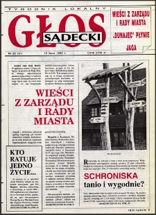 Głos Sądecki : tygodnik lokalny. 1992, nr 25(91)