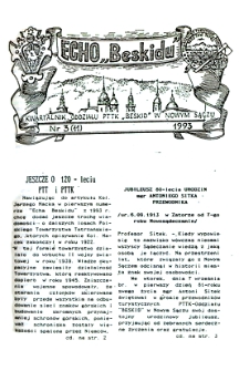 Echo "Beskidu" : kwartalnik Oddziału PTTK "Beskid" w Nowym Sączu. 1993, nr 3(11)