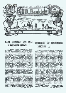 Echo "Beskidu" : kwartalnik Oddziału PTTK "Beskid" w Nowym Sączu. 1994, nr 2(14)