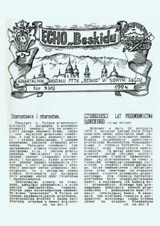 Echo "Beskidu" : kwartalnik Oddziału PTTK "Beskid" w Nowym Sączu. 1994, nr 3(15)