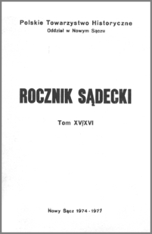 Rocznik Sądecki. 1974-1977 r., T. 15-16