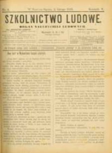 Szkolnictwo Ludowe : organ nauczycieli ludowych. 1895, R.5, nr 04