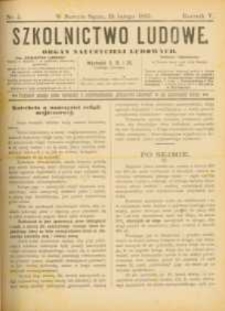 Szkolnictwo Ludowe : organ nauczycieli ludowych. 1895, R.5, nr 05