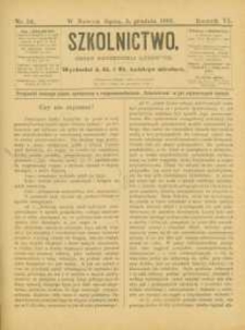 Szkolnictwo : organ nauczycieli ludowych. 1896, R.6, nr 34