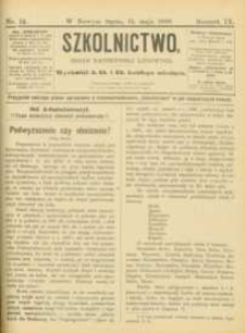 Szkolnictwo : organ nauczycieli ludowych. 1899, R.9, nr 14