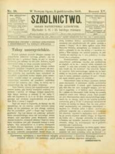 Szkolnictwo : organ nauczycieli ludowych. 1905, R.15, nr 28