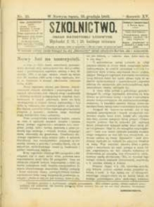 Szkolnictwo : organ nauczycieli ludowych. 1905, R.15, nr 35