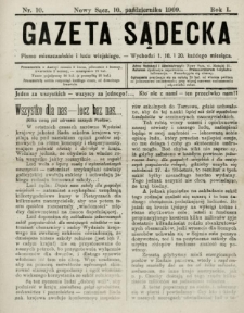 Gazeta Sądecka : pismo mieszczańskie i ludu wiejskiego. 1909, R.1, nr 10