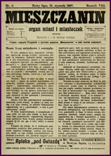 Mieszczanin : organ miast i miasteczek. 1907, R.8, nr 02