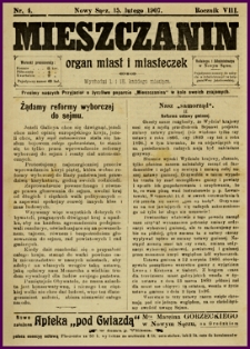 Mieszczanin : organ miast i miasteczek. 1907, R.8, nr 04