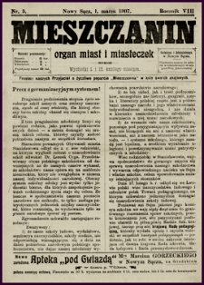 Mieszczanin : organ miast i miasteczek. 1907, R.8, nr 05