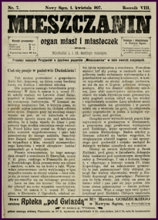 Mieszczanin : organ miast i miasteczek. 1907, R.8, nr 07