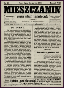 Mieszczanin : organ miast i miasteczek. 1907, R.8, nr 12