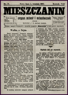 Mieszczanin : organ miast i miasteczek. 1907, R.8, nr 17