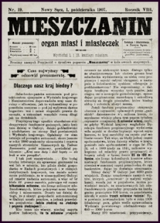 Mieszczanin : organ miast i miasteczek. 1907, R.8, nr 19