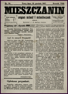 Mieszczanin : organ miast i miasteczek. 1907, R.8, nr 24