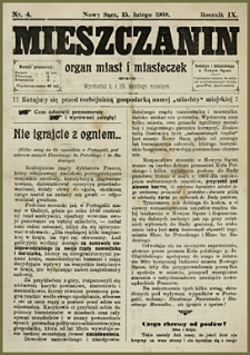 Mieszczanin : organ miast i miasteczek. 1908, R.9, nr 04