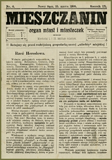 Mieszczanin : organ miast i miasteczek. 1908, R.9, nr 06