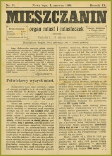 Mieszczanin : organ miast i miasteczek. 1908, R.9, nr 11