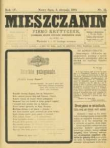 Mieszczanin : pismo krytyczne poświęcone obronie interesów mieszkańców miast. 1903, R.4, nr 15