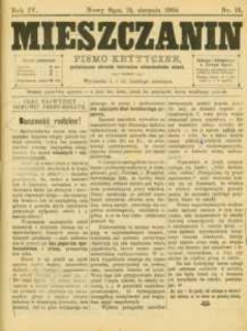Mieszczanin : pismo krytyczne poświęcone obronie interesów mieszkańców miast. 1903, R.4, nr 16