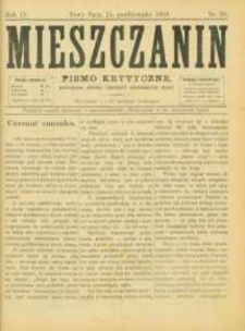 Mieszczanin : pismo krytyczne poświęcone obronie interesów mieszkańców miast. 1903, R.4, nr 20