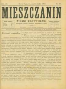 Mieszczanin : pismo krytyczne poświęcone obronie interesów mieszkańców miast. 1903, R.4, nr 20