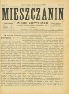 Mieszczanin : pismo krytyczne poświęcone obronie interesów mieszkańców miast. 1903, R.4, nr 21