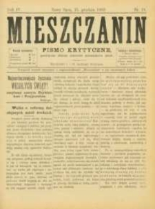 Mieszczanin : pismo krytyczne poświęcone obronie interesów mieszkańców miast. 1903, R.4, nr 24