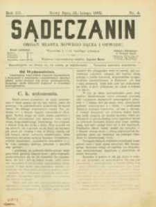 Sądeczanin : organ miasta Nowego Sącza i Obwodu. 1902, R.3, nr 04