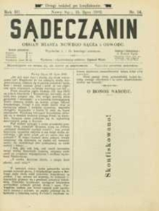 Sądeczanin : organ miasta Nowego Sącza i Obwodu. 1902, R.3, nr 14