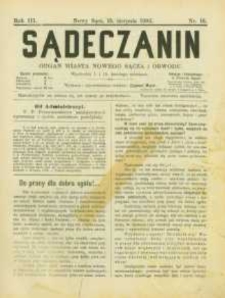 Sądeczanin : organ miasta Nowego Sącza i Obwodu. 1902, R.3, nr 16