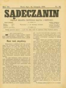 Sądeczanin : organ miasta Nowego Sącza i Obwodu. 1902, R.3, nr 22