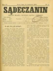 Sądeczanin : organ miasta Nowego Sącza i Obwodu. 1903, R.4, nr 08