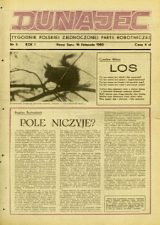 Dunajec : tygodnik Polskiej Zjednoczonej Partii Robotniczej. 1980, R.1, nr 05