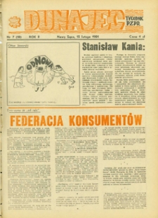 Dunajec : tygodnik PZPR. 1981, R.2, nr 07(18)