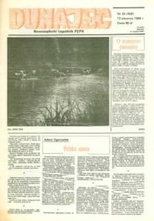 Dunajec : nowosądecki tygodnik PZPR. 1989, nr 33(458)