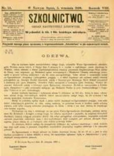 Szkolnictwo : organ nauczycieli ludowych. 1898, R.8, nr 25