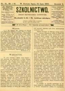 Szkolnictwo : organ nauczycieli ludowych. 1900, R.10, nr 19-21